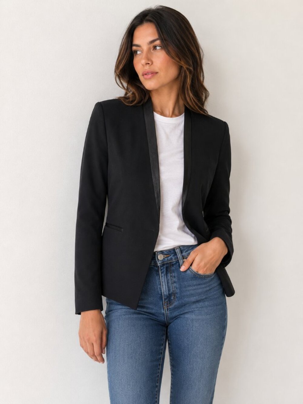 Rag & Bone Designer Black Blazer Open Front Size 12